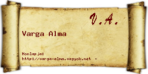 Varga Alma névjegykártya